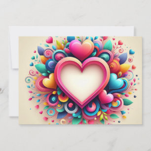 Cute Colorful Valentine's Day heart Holiday Card