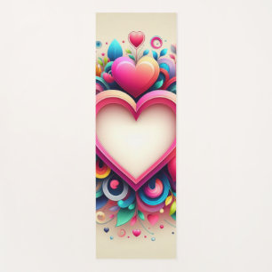 Cute Colorful Valentine's Day heart Yoga Mat