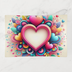 Cute colorful Valentines day Trinket Tray