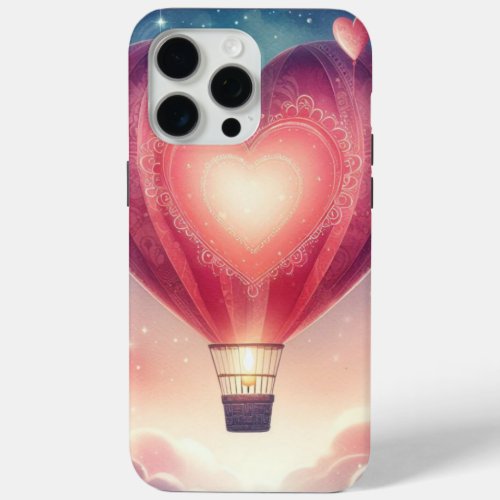 Cute colorful Valentines Heart balloon iPhone 15 Pro Max Case
