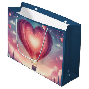Cute colorful Valentine's Heart balloon Large Gift Bag