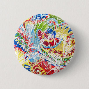 Cute colorful vintage floral button
