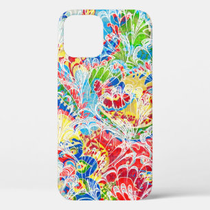 Cute colorful vintage floral iPhone 12 pro case