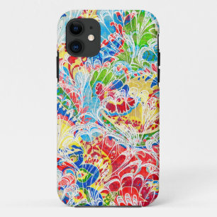 Cute colorful vintage floral iPhone 11 case