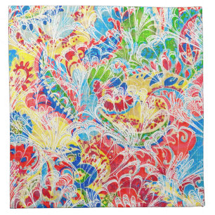 Cute colorful vintage floral cloth napkin