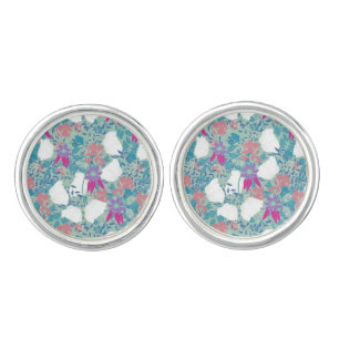 Cute colorful vintage floral pattern All-Over-Prin Cufflinks