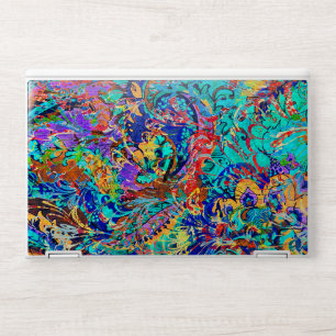 Cute colorful vintage floral pattern HP laptop skin