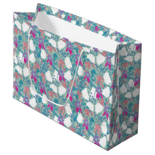 Cute colorful vintage floral pattern large gift bag
