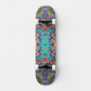 Cute colorful vintage floral pattern skateboard