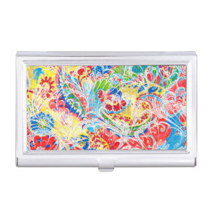 Cute colorful vintage floral samsung galaxy wallet business card case