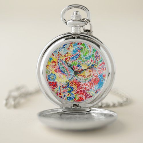 Cute colorful vintage floral samsung galaxy wallet pocket watch