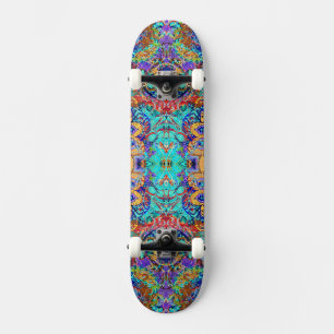 Cute colorful vintage floral skateboard