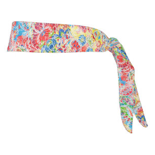 Cute colorful vintage floral tie headband