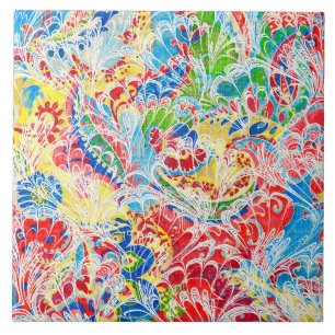 Cute colorful vintage floral tile