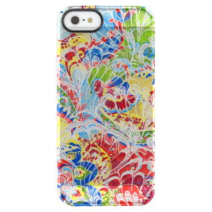 Cute colorful vintage floral clear iPhone SE/5/5s case