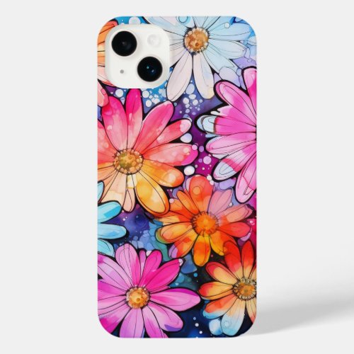Cute Colorful Vintage Flower Art iPhone 14 Plus Case