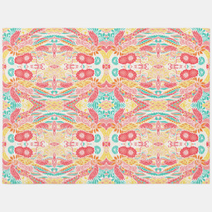 Cute colorful vintage flowers pattern leggings outdoor rug