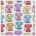 Cute Colorful Vintage Phones Fabric