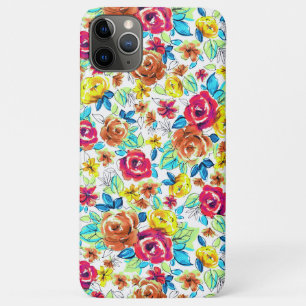 Cute colorful vintage roses patterns iPhone 11 pro max case