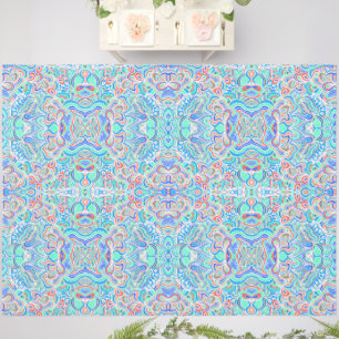 Cute colorful vintage swirl flowers outdoor rug