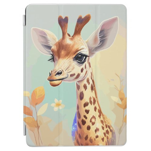Cute Colorful Watercolor Baby Giraffe iPad Air Cover