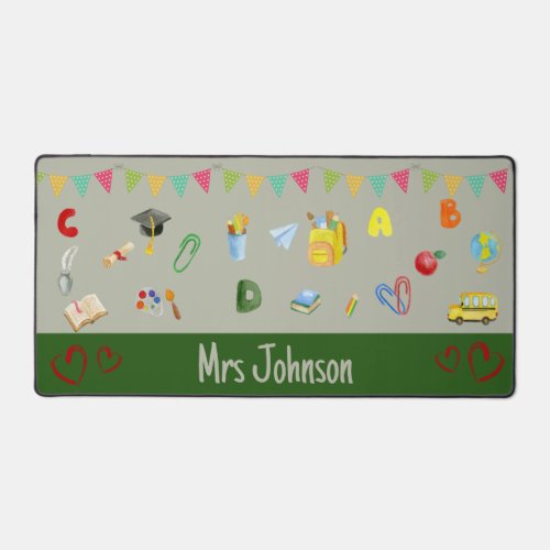 Cute Colorful Watercolor Back to School Gift  Desk Mat