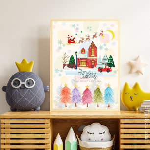 Cute Colorful Watercolor Christmas Nursery Decor