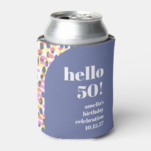 Cute Colorful Watercolor Dot Custom Birthday Party Can Cooler