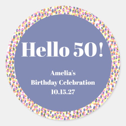 Cute Colorful Watercolor Dot Custom Birthday Party Classic Round Sticker