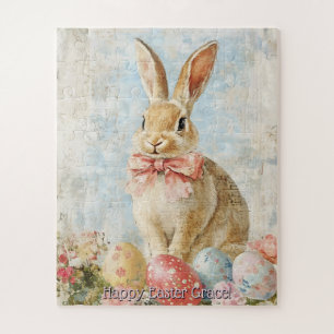 Cute Colorful Watercolor Easter Bunny Puzzle