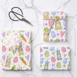 Cute Colorful Watercolor Easter Gnomes 