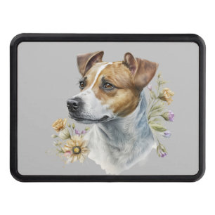 Cute Colorful Watercolor Floral Jack Russell Dog Hitch Cover