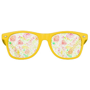 Cute colorful watercolor floral pattern retro sunglasses