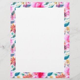 Cute colorful watercolor flowers