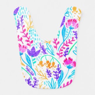 Cute colorful watercolor flowers