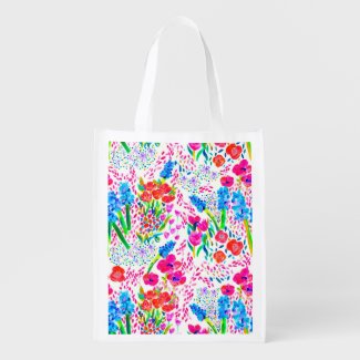 Cute colorful watercolor flowers pattern