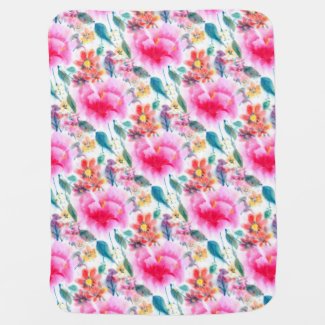 Cute colorful watercolor flowers