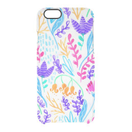 Cute colorful watercolor flowers clear iPhone 6/6S case