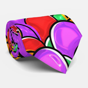 Cute Colorful Watercolor Hand Painted Easter Egg Neck Tie