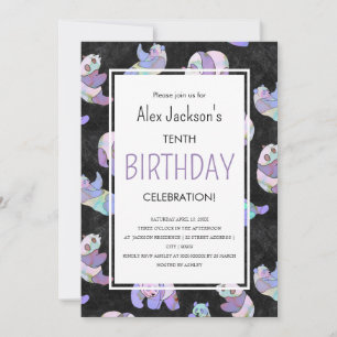 Cute Colorful Watercolor Panda Bear Template