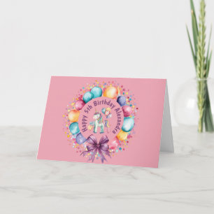 Cute Colorful Watercolor Unicorn Birthday Card