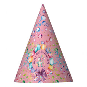 Cute Colorful Watercolor Unicorn Birthday Party Hat