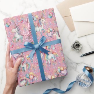 Cute Colorful Watercolor Unicorn Birthday