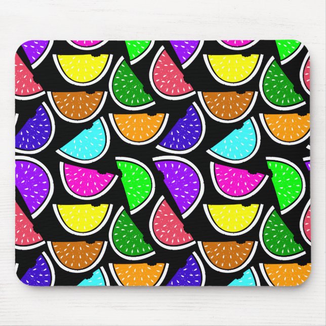 Cute colorful watermelon pattern mouse pad (Front)