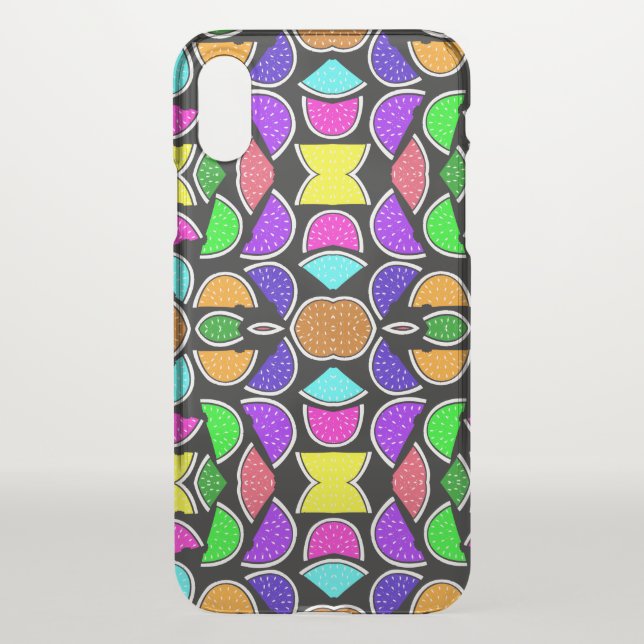 Cute colorful watermelon pattern uncommon iPhone c Case (Back)