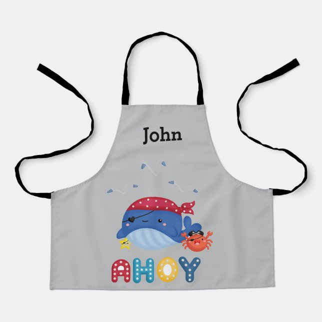 Cute Colorful Whale Apron (Front)