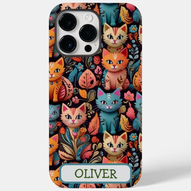  Cute Colorful Whimsical Kittens Case-Mate iPhone Case (Back)