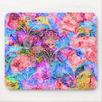 Cute colorful white flowers patterns