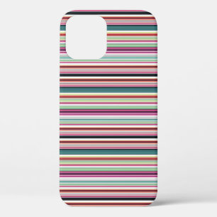 Cute colorful white stripes iPhone 12 pro case