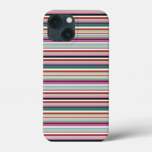 Cute colorful white stripes iPhone 13 mini case